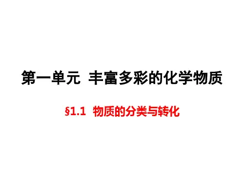 苏教版高中化学必修一1.1.1 物质的分类和转化 课件 (共17张PPT)