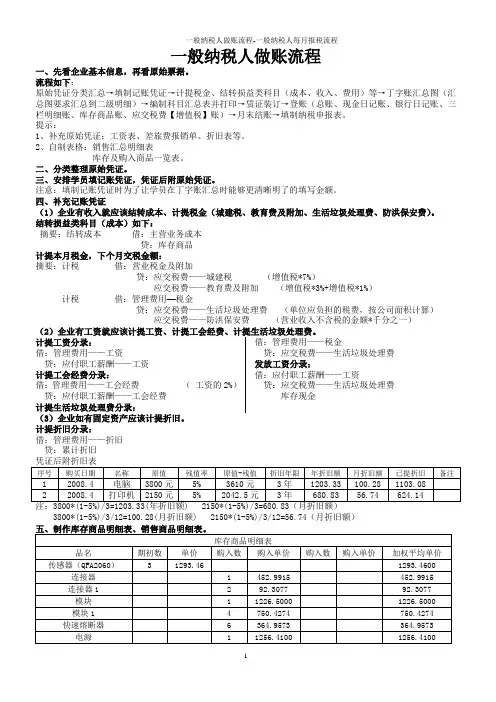 一般纳税人做账流程-一般纳税人每月报税流程