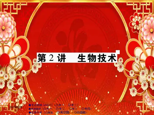 中考生物总复习 专题八 生物技术 第2讲 生物技术课件