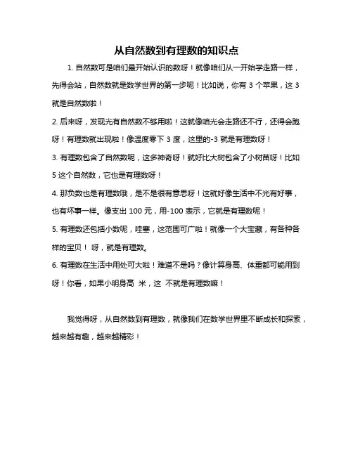 从自然数到有理数的知识点