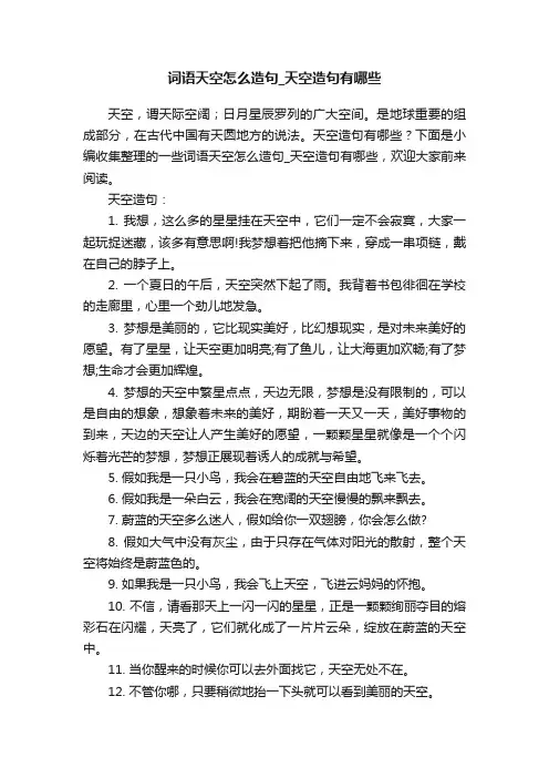 词语天空怎么造句_天空造句有哪些