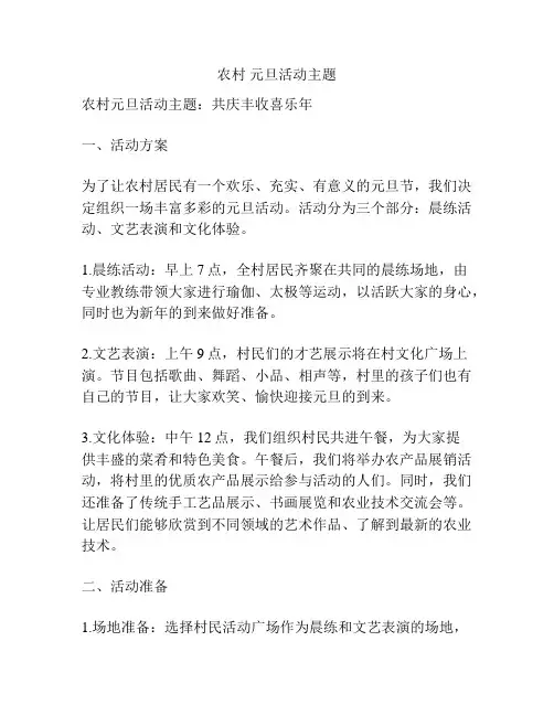 农村 元旦活动主题