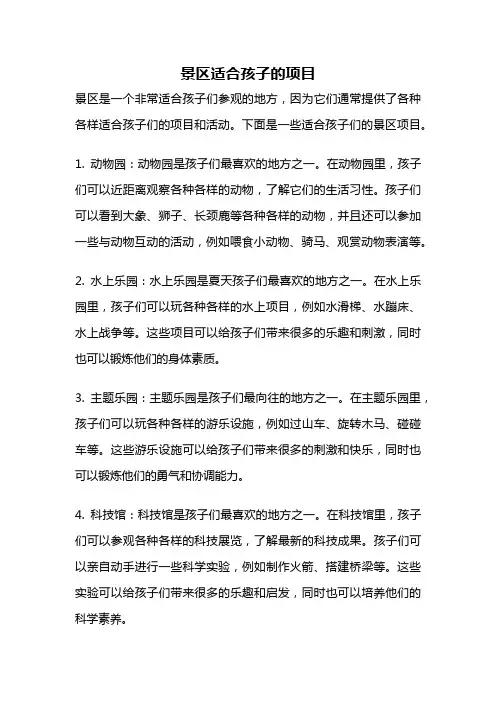 景区适合孩子的项目