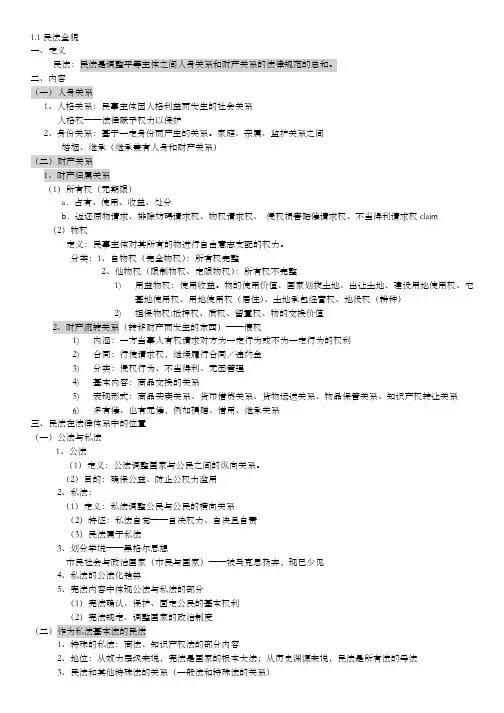 民法笔记整理