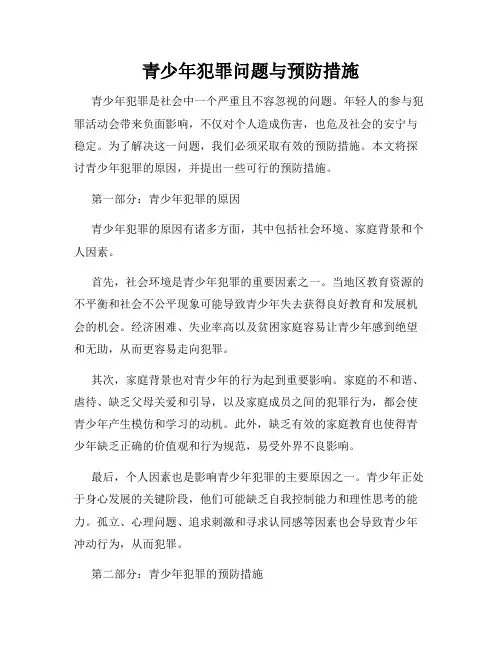 青少年犯罪问题与预防措施