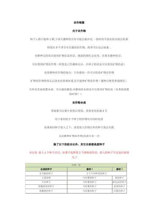 PSP牧场物语蜜糖村完全攻略