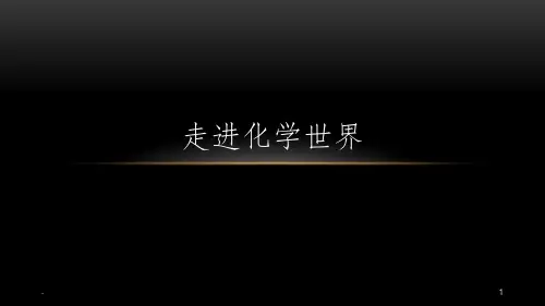 初三化学第一课走进化学世界完整ppt课件