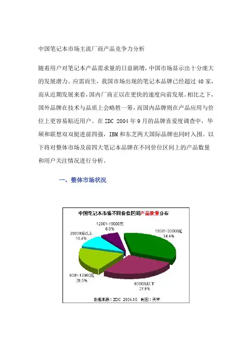 中国笔记本市场主流厂商产品竞争力分析(1)