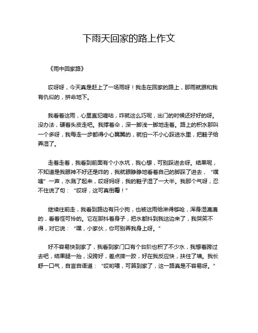 下雨天回家的路上作文