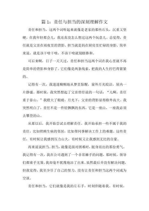 责任与担当的深刻理解作文精选6篇