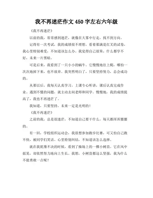 我不再迷茫作文450字左右六年级