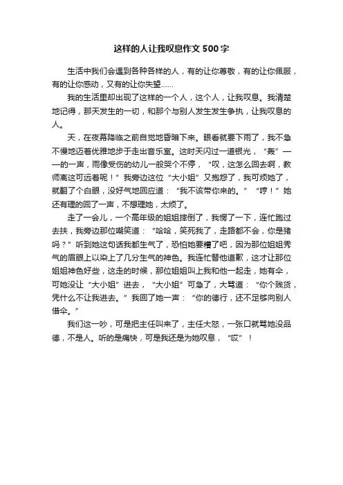 这样的人让我叹息作文500字