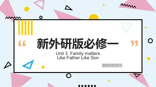 Unit 3 Understanding ideas 课件-高中英语外研版(2019)必修第一册