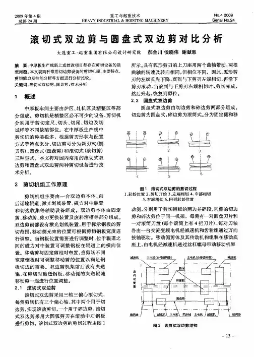 滚切式双边剪与圆盘式双边剪对比分析