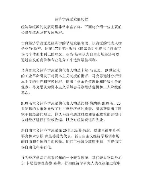 经济学流派发展历程