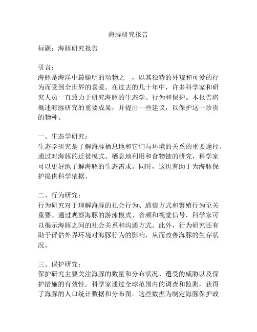 海豚研究报告