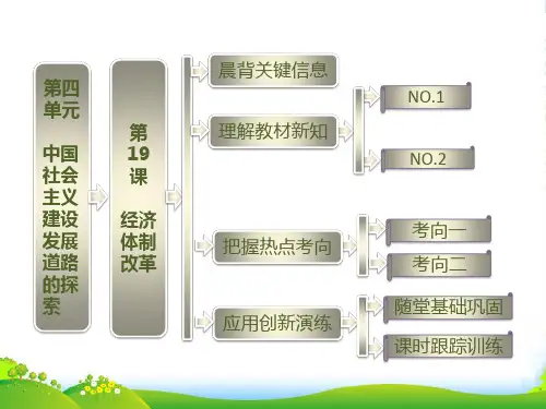 高中历史 第四单元 第19课 经济体制改革课件 岳麓必修2