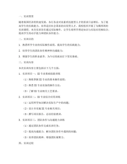 实训任务报告