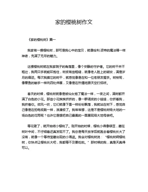 家的樱桃树作文