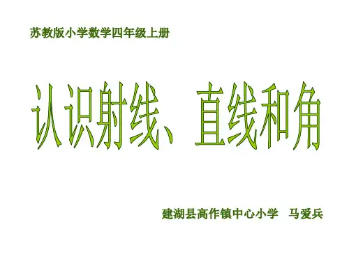 四年级上册数学优秀课件- 认识射线、直线和角苏教版(共21张PPT)