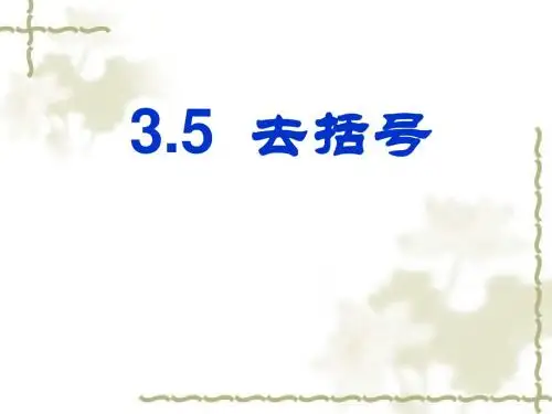 鲁教版 3.5去括号