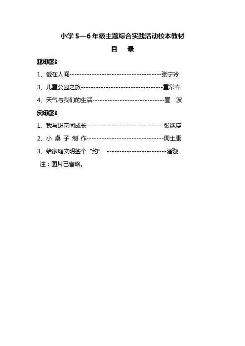 小学5—6年级主题综合实践活动校本教材
