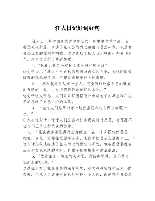 狂人日记好词好句