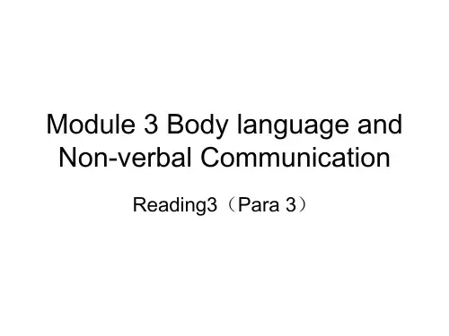 2020-2021学年外研版 必修四 Module 3 Body language 课件