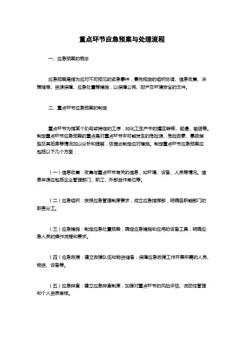 重点环节应急预案与处理流程