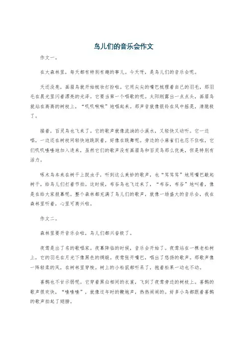 鸟儿们的音乐会作文