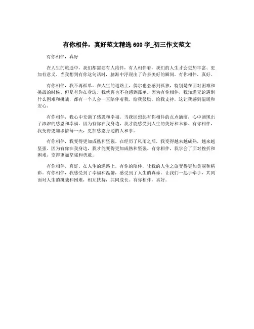 有你相伴,真好范文精选600字_初三作文范文