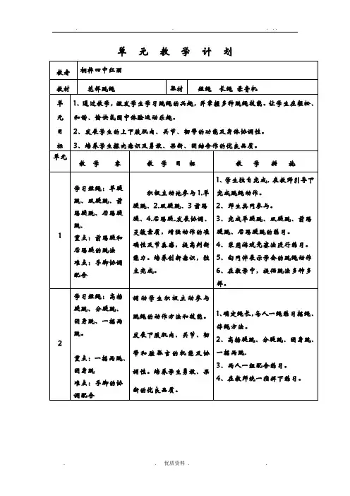 花样跳绳教案