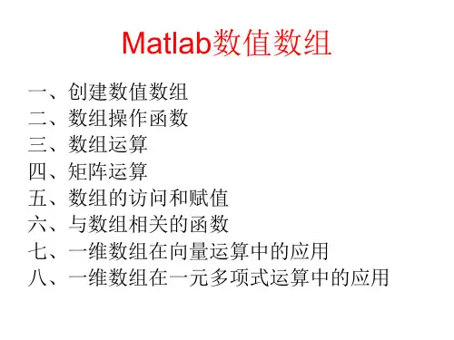 Matlab数值数组