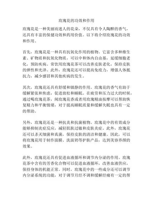 玫瑰花的功效和作用