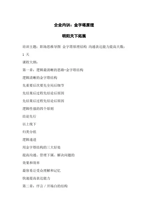 拓展内训课程：金字塔原理