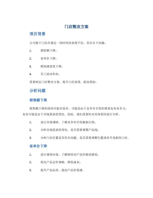 门店整改方案