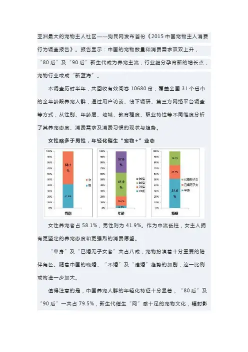 《2015中国宠物主人消费行为调查报告》