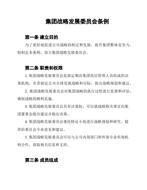集团战略发展委员会条例