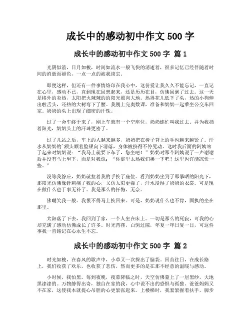 成长中的感动初中作文500字
