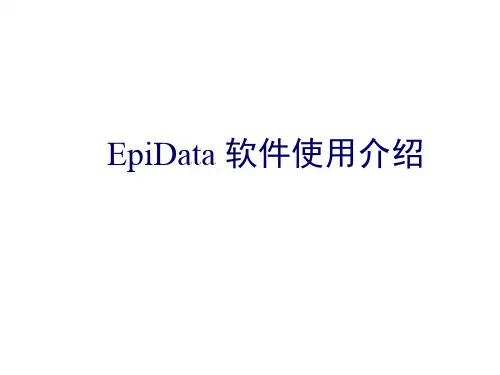 EpiData使用介绍PPT课件