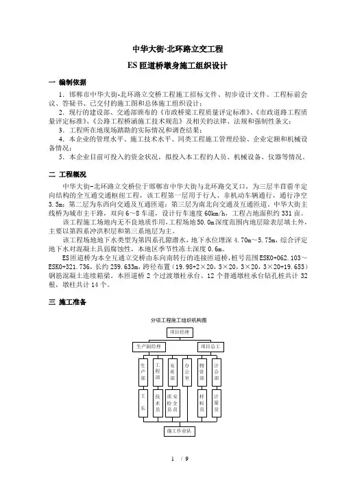 ES匝道桥墩身分项工程开工报告