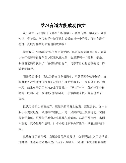学习有道方能成功作文