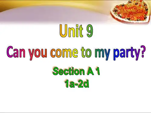 《Can you come to my party》PPT精品课件八年级上册英语人教版