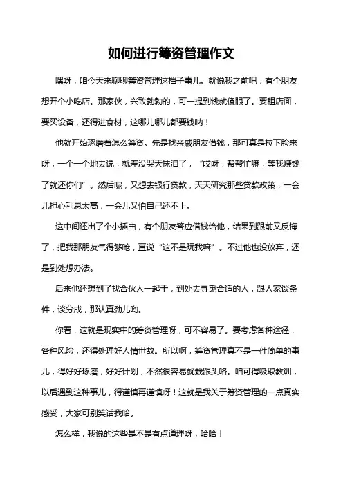 如何进行筹资管理作文