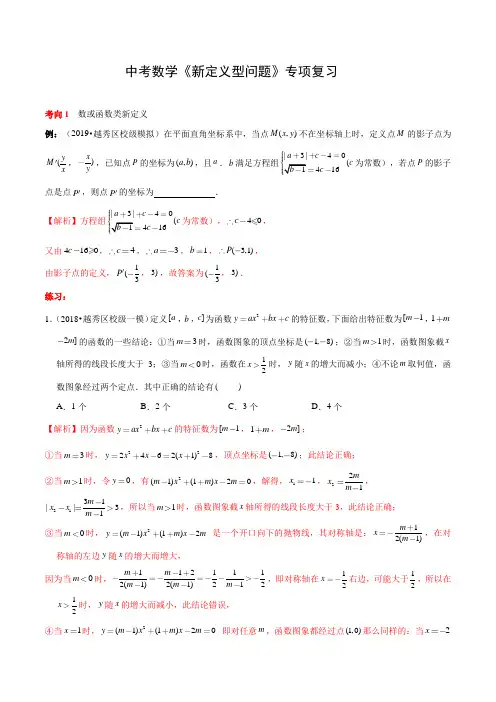 中考数学《新定义型问题》专题复习