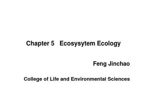 Chapter 5 Ecosysytem Ecology