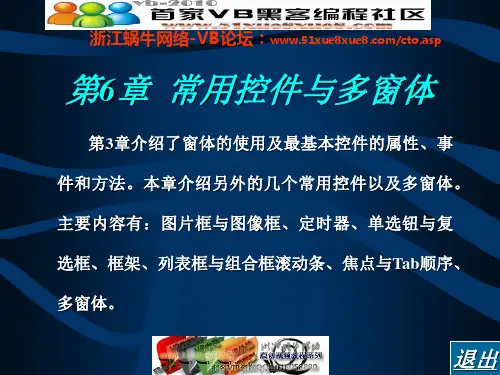 VB6教程第6章  常用控件与多窗体