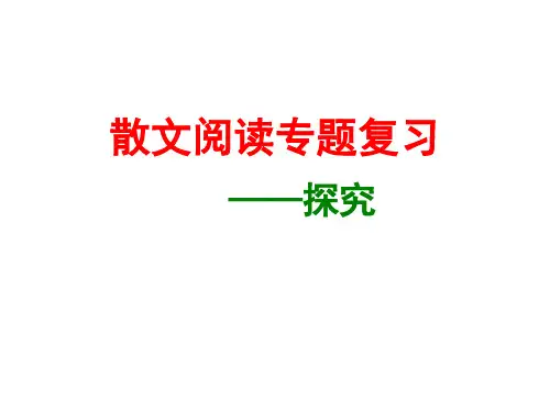 散文阅读探究题