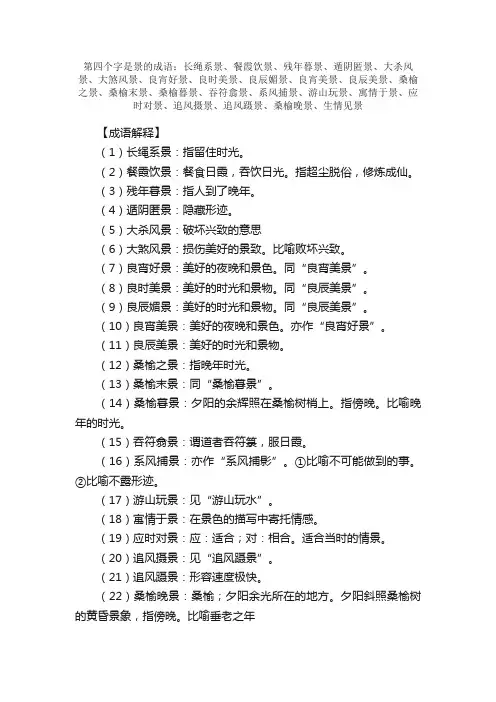 【第四个字是景的成语】_带景字的成语