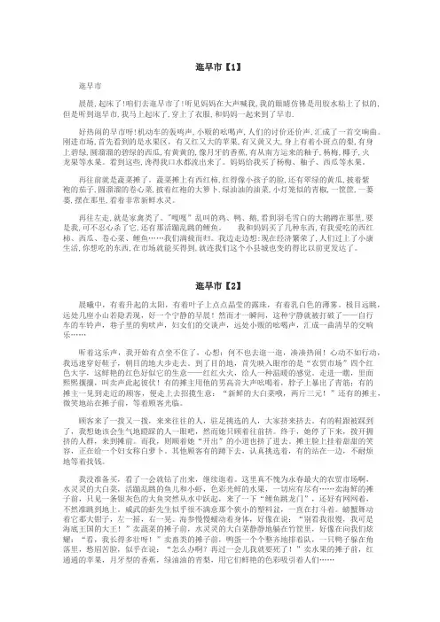 逛早市作文
